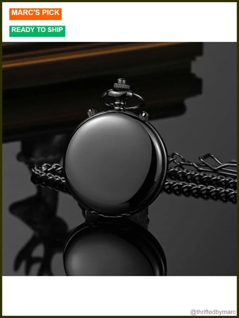 Smooth Quartz Pocket Watch with Chain Multifunctional Chronograph Vintage